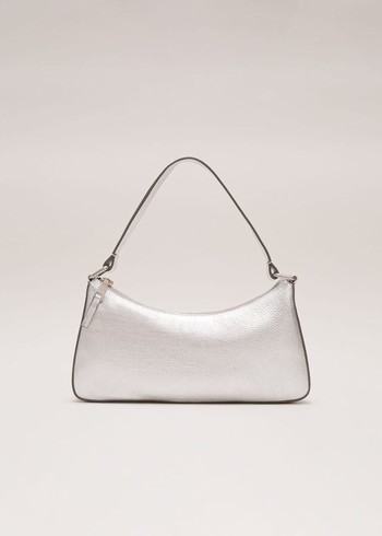 Phase Eight Silver Leather Bags Silver Canada | KNIDYU-320